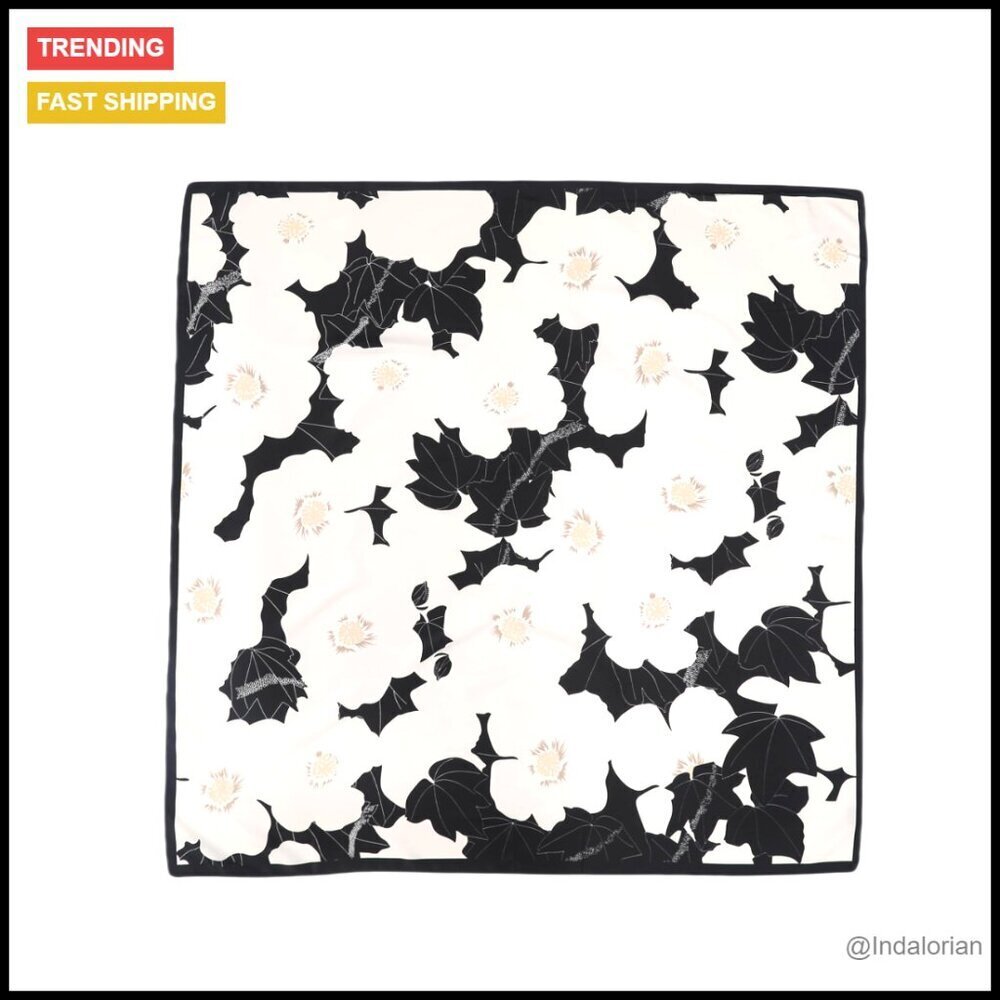 Satin Square Scarf Elegant Chic Fashion Pattern Large Hair Wrap Headscarf